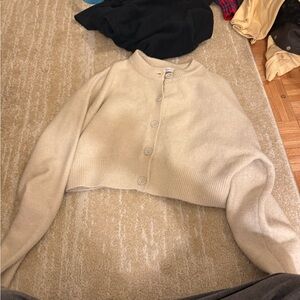 Zara Cream Button-Up Cardigan